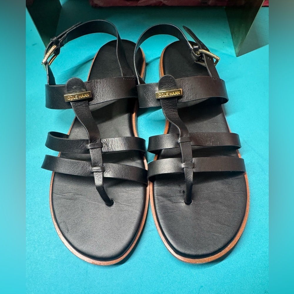 Cole Haan Black Leather Sandals